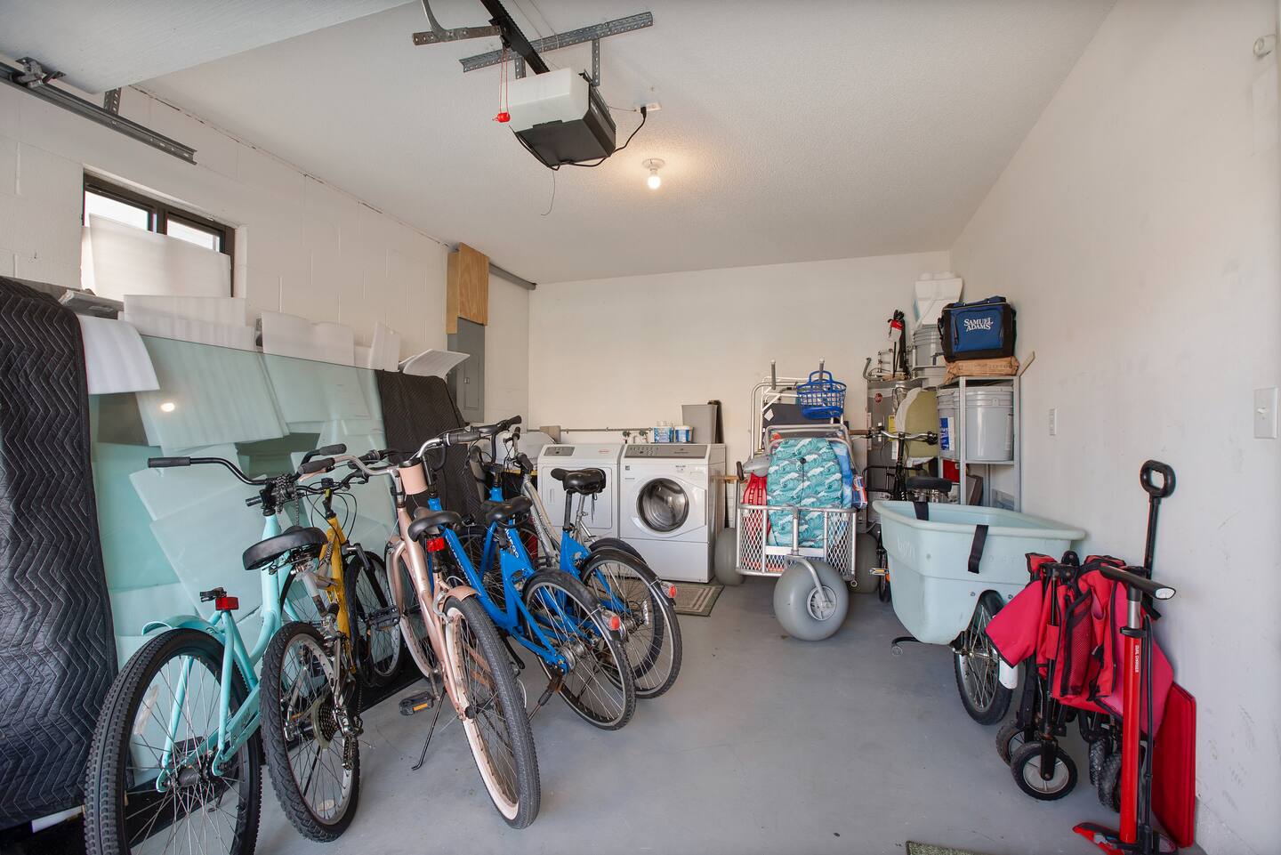 Modern Beach Retreat — Garage with bikes